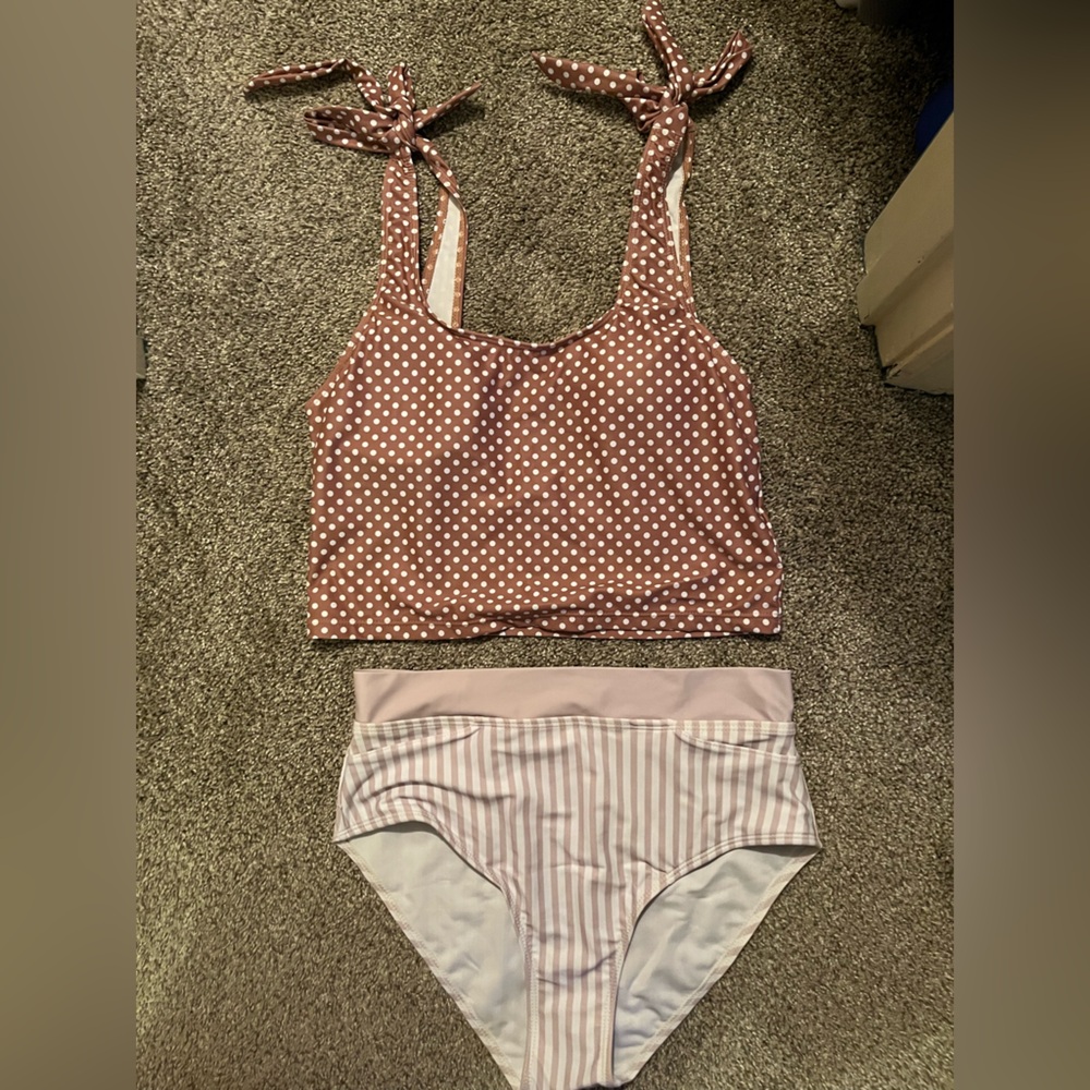 Mix and Match Polka Dot and Striped Bikini Set